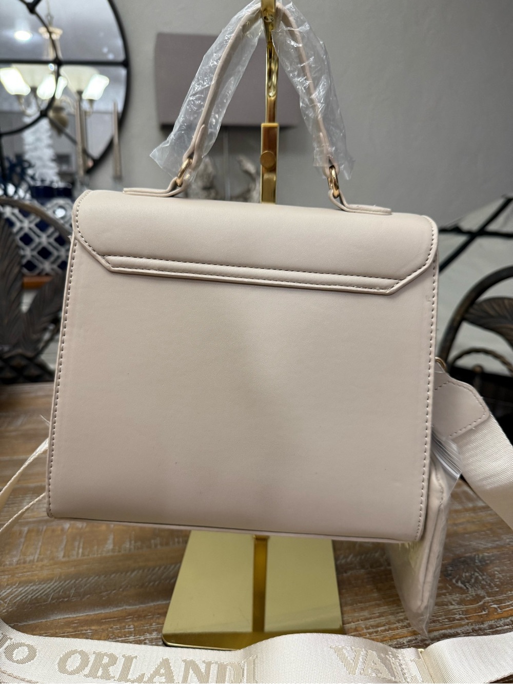 Valentino Orlandi Elegant Cream Top-Handle Crossbody Bag, Strap, Coin purse - Picture 5 of 9